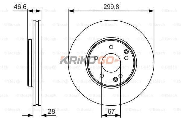 Mercedes 208 Kasa CLK320 Ön Fren Diski 300 mm Çap BOSCH