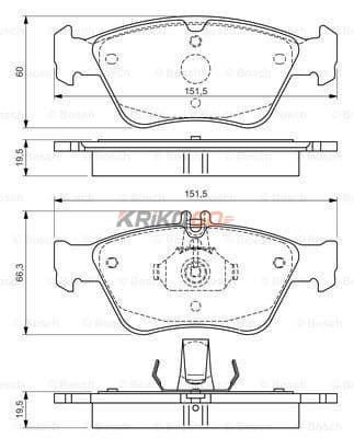 Mercedes 208 Kasa Ön Fren Balatası CLK200 136 Beygir 1998-2002 BOSCH