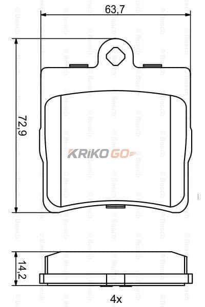 Mercedes 171 Kasa Arka Fren Balatası SLK 200 Kompresör 2005-2011 BOSCH