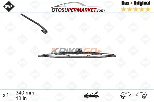 Audi A3 Arka Silecek 34 cm 2004-2013 SWF
