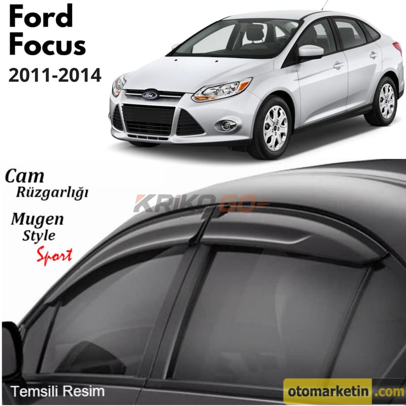 Ford Focus 3 Sedan Mugen Cam Rüzgarlığı 2011-2014