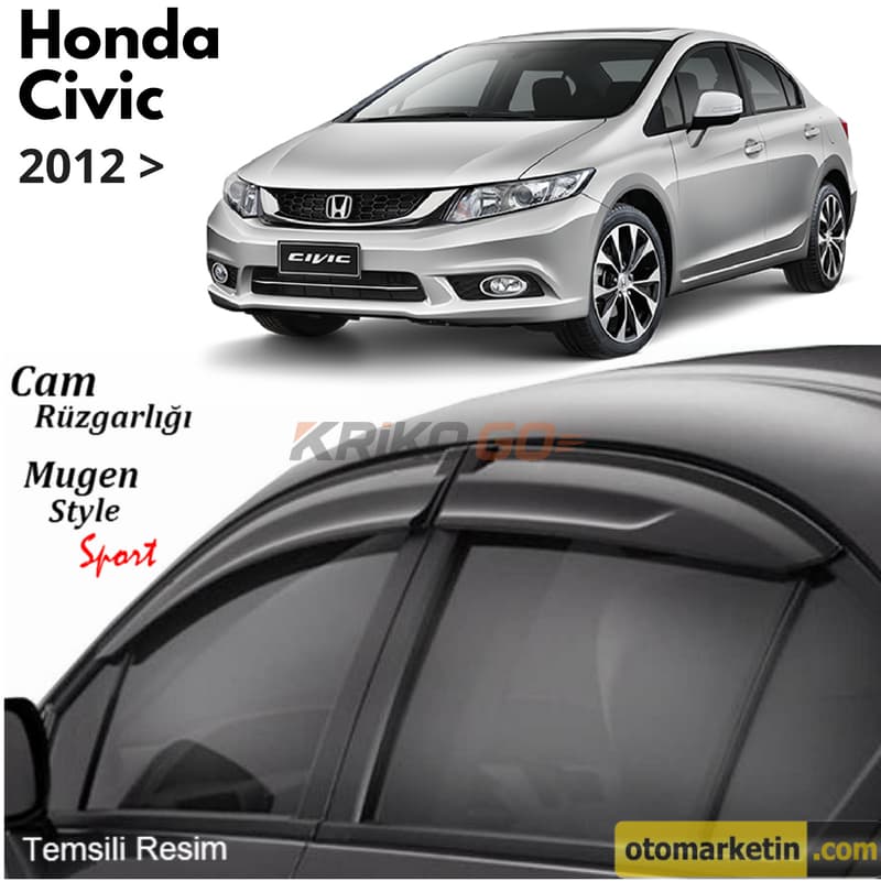 Honda Civic Sedan Uyumlu Cam Rüzgarlığı 2012-2016