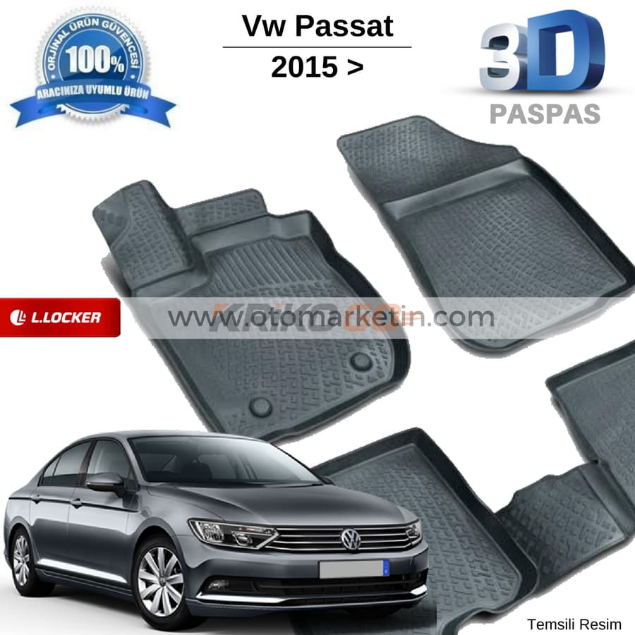 Volkswagen Passat B8 3D Havuzlu Paspas