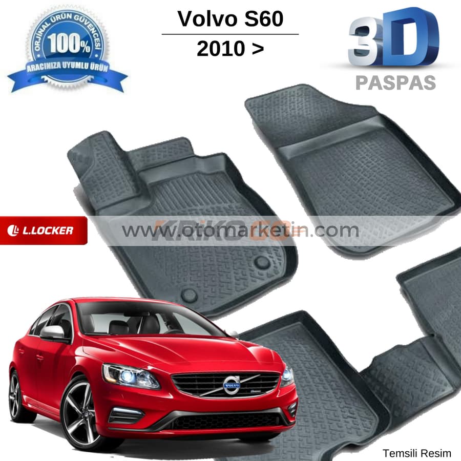 Volvo S60 3D Havuzlu Paspas 2010-2018