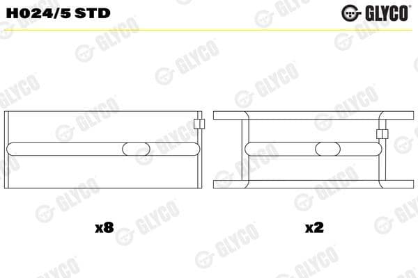 Ana Yatak (0.25)  Audi 80/90 4 Kapı (893)(08.1986->)  GLYCO H941/6 0.25mm