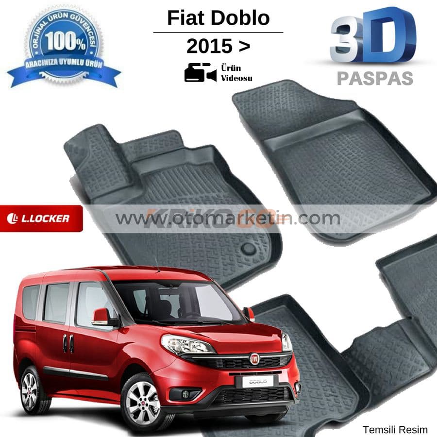 Fiat Doblo 3D Havuzlu Paspas 2015 Sonrası