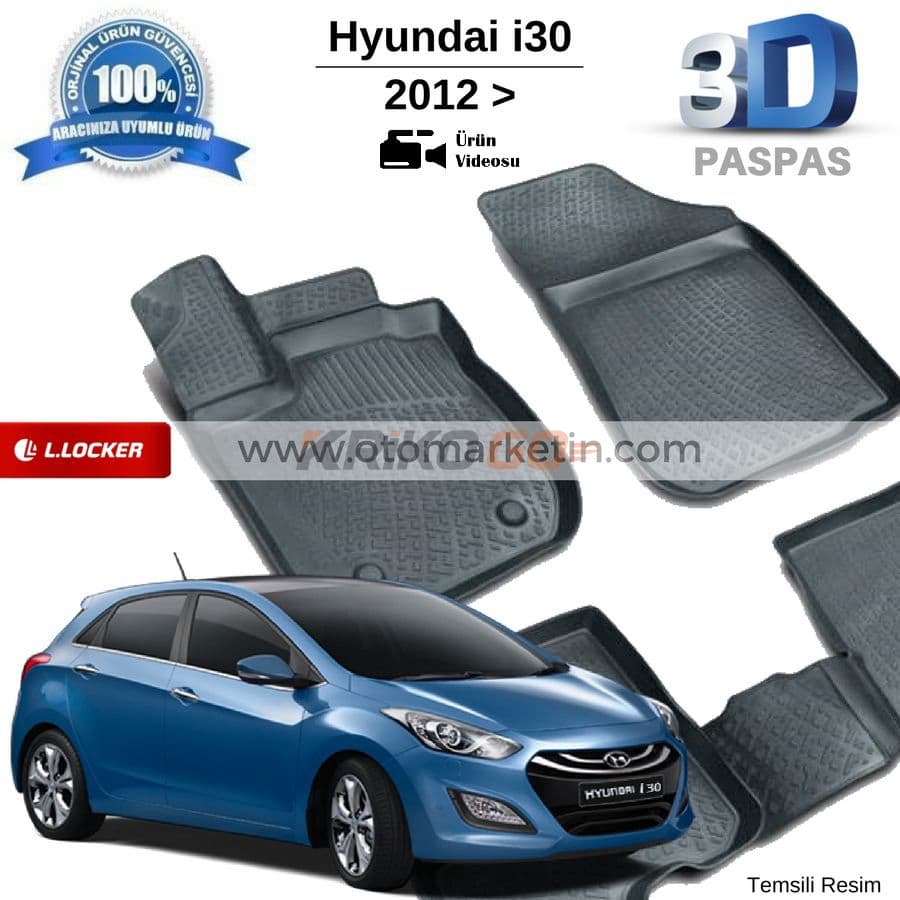 Hyundai i30 3D Havuzlu Paspas 2012-2017