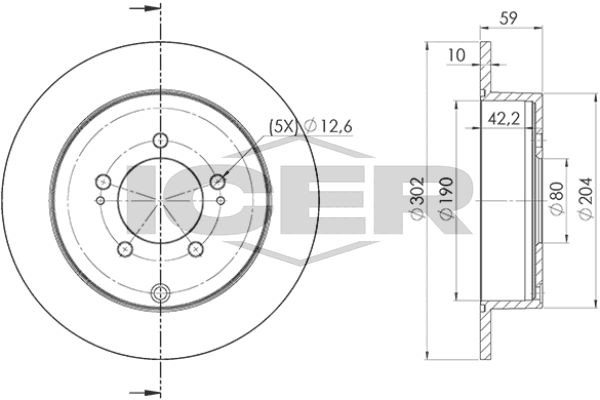 Fren Disk Ayna Arka Sağ ve Sol Citroen Berlingo (10.2002->)  BOSCH 0 986 478 608