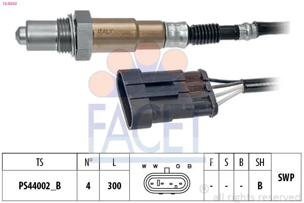 Oksijen (Lambda) Sensörü  Abarth 500 (150)(2008->)  BOSCH 0 258 006 206