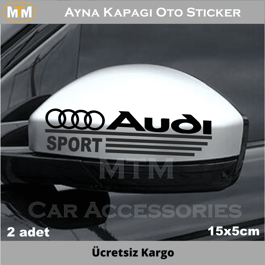 Audi Ayna Kapağı Oto Sticker (2 Adet)