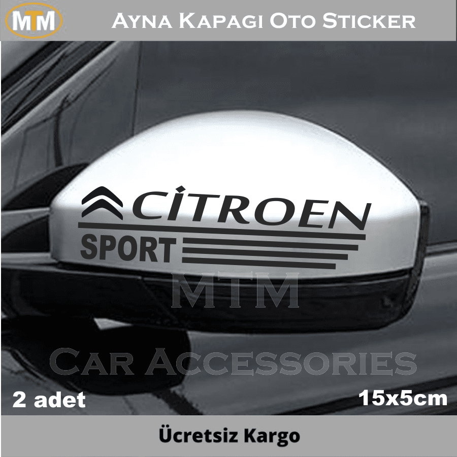 Citroen Ayna Kapağı Oto Sticker (2 Adet)