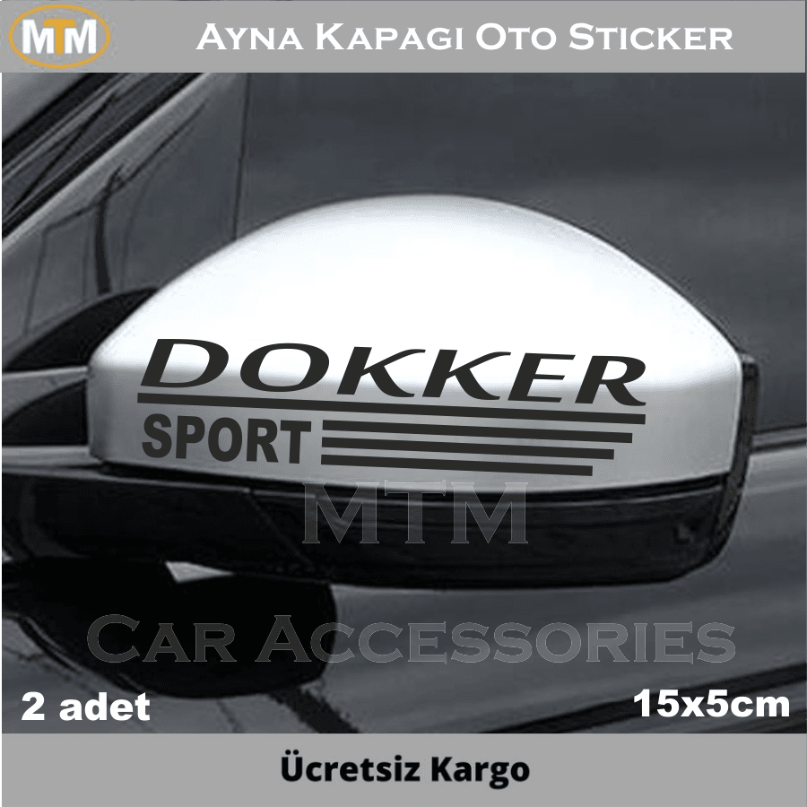 Dacıa Dokker Ayna Kapağı Oto Sticker (2 Adet)