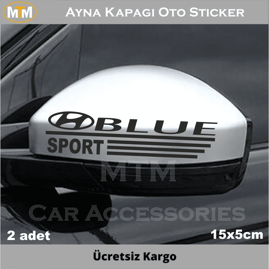 Hyundai Accent Blue Ayna Kapağı Oto Sticker (2 Adet)
