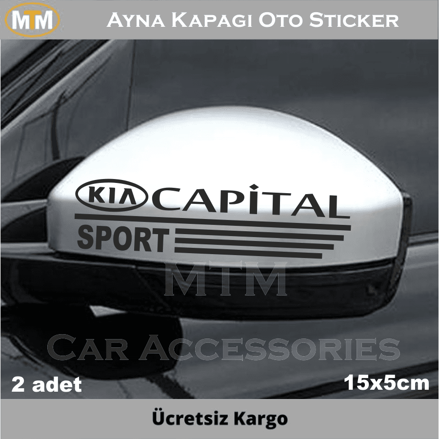 Kia Capital  Ayna Kapağı Oto Sticker (2 Adet)