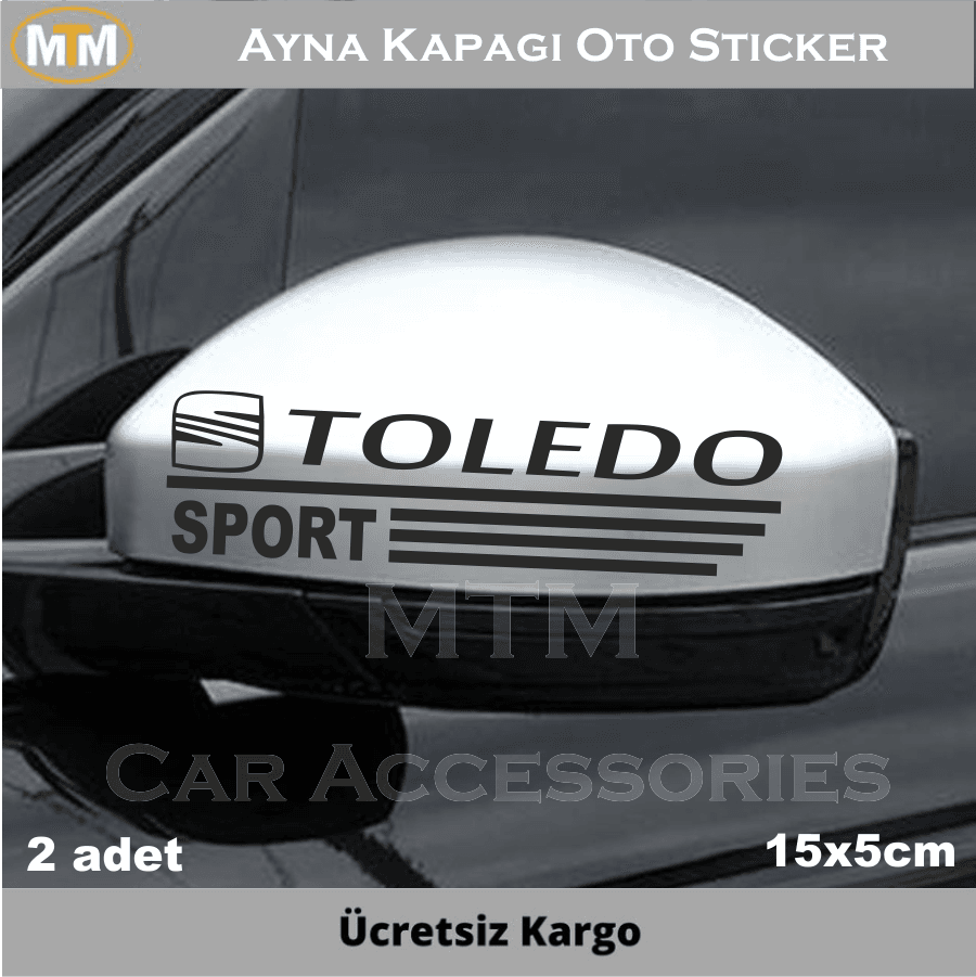 Seat Toledo Ayna Kapağı Oto Sticker (2 Adet)