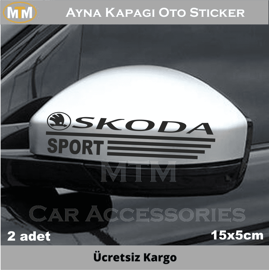Skoda Ayna Kapağı Oto Sticker (2 Adet)