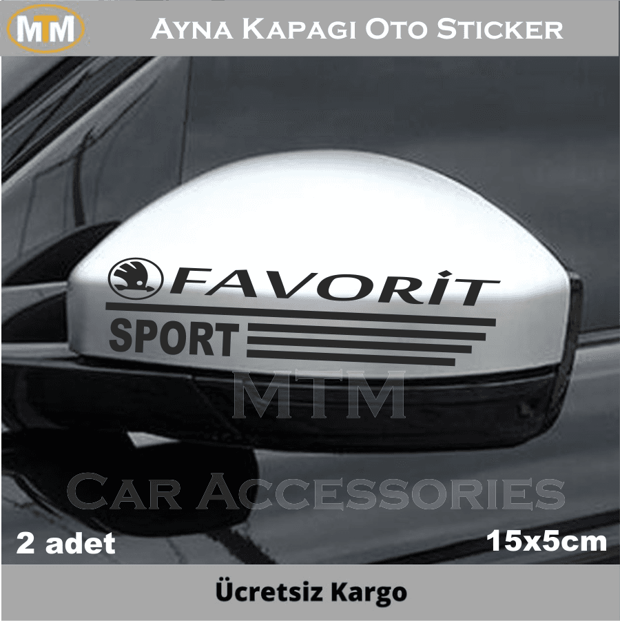 Skoda Favorit Ayna Kapağı Oto Sticker (2 Adet)