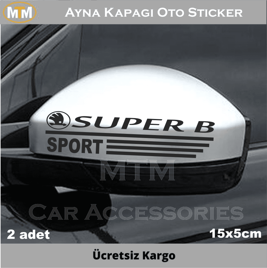 Skoda Super B Ayna Kapağı Oto Sticker (2 Adet)