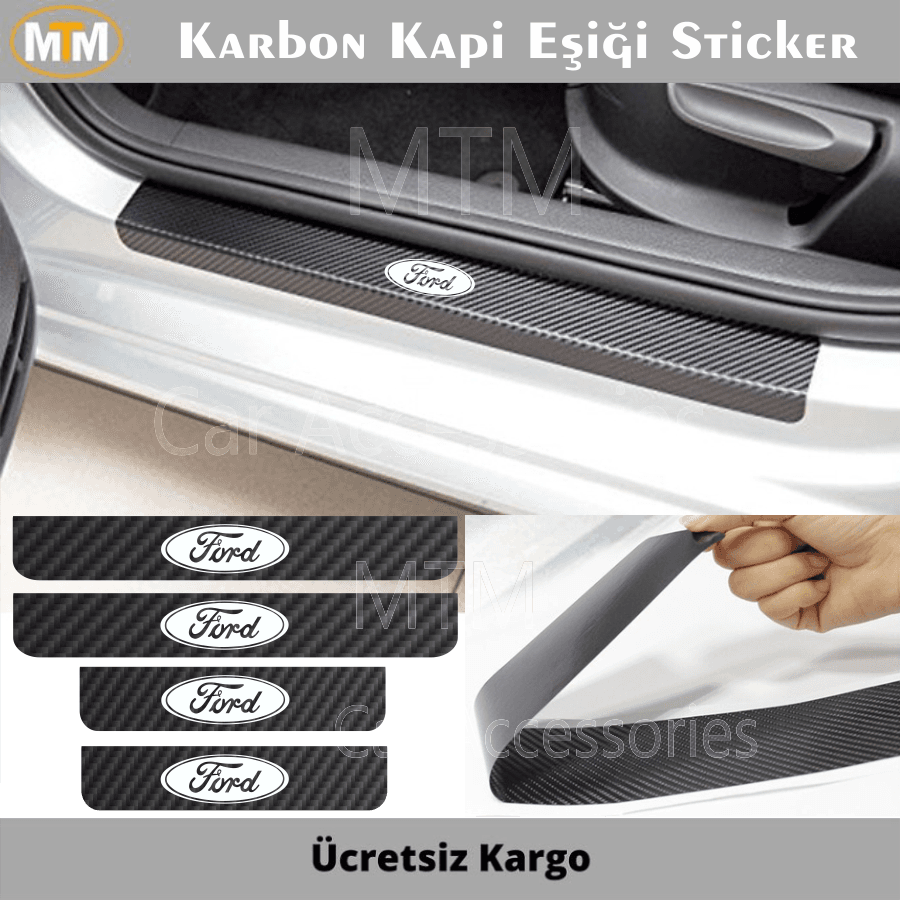 Ford Karbon Kapı Eşiği Sticker (4 Adet)