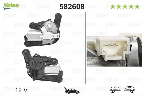 Silecek Mekanizma Motoru Arka DS 4 (09.2015->)  VALEO 582608