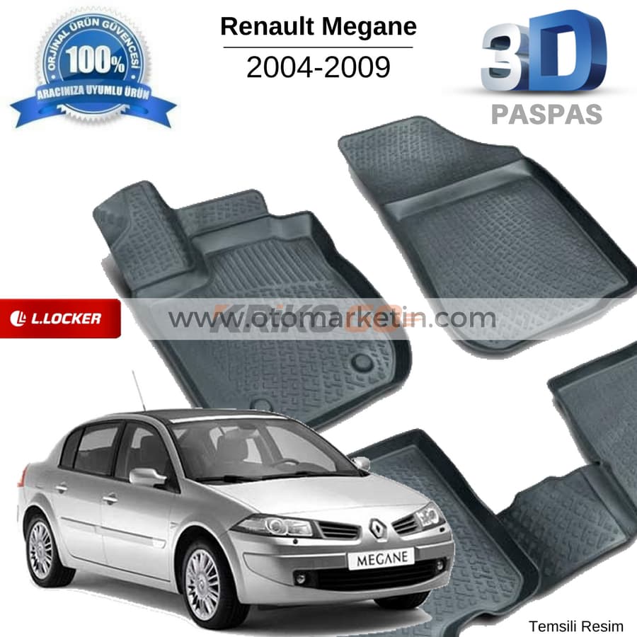 Renault Megane 2 Sedan 3D Havuzlu Paspas
