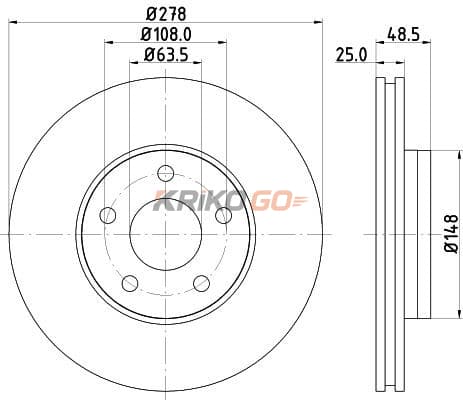 Ford Focus C-Max Ön Fren Diski 15'' Sistem 278 mm Çap 2004-2007 FERODO