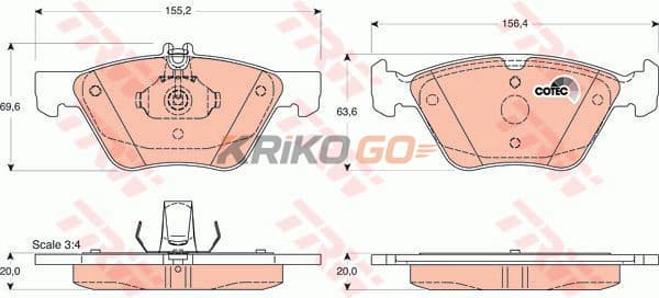 Mercedes 210 Kasa Ön Fren Balatası E320 220 Beygir 1996-2002 TRW