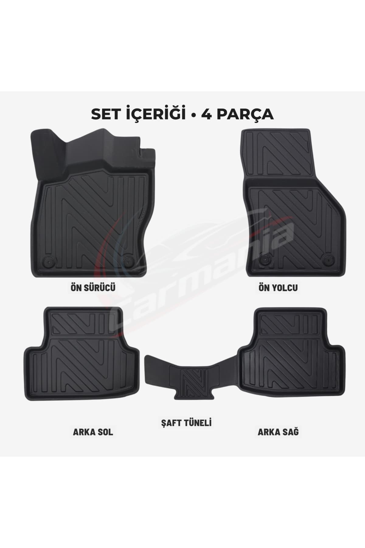CarMania Audi A3 HB Premium Havuzlu Paspas 2013-2020 Arası