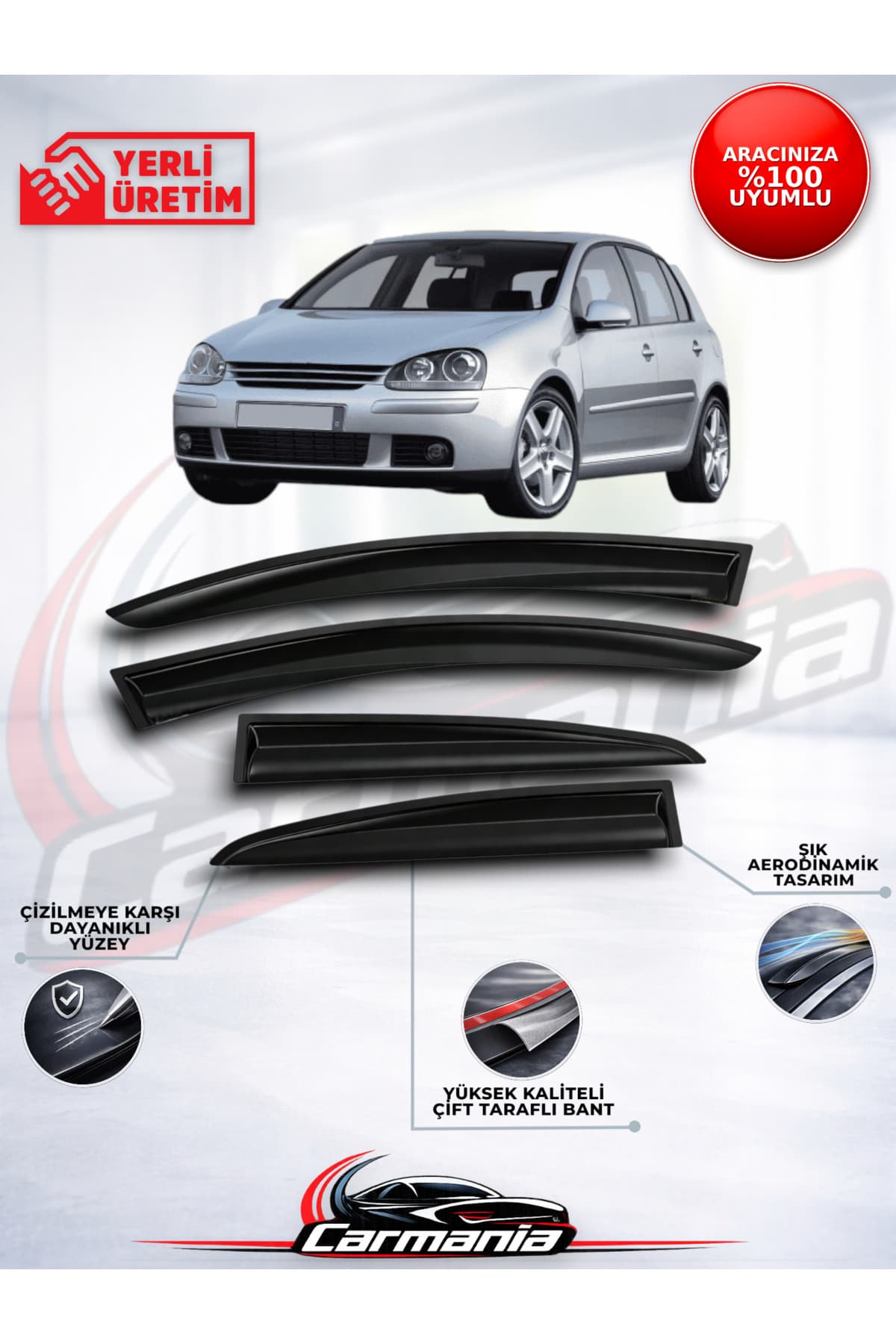 CarMania Volkswagen Golf 4 Cam Rüzgarlığı 4'lü Set