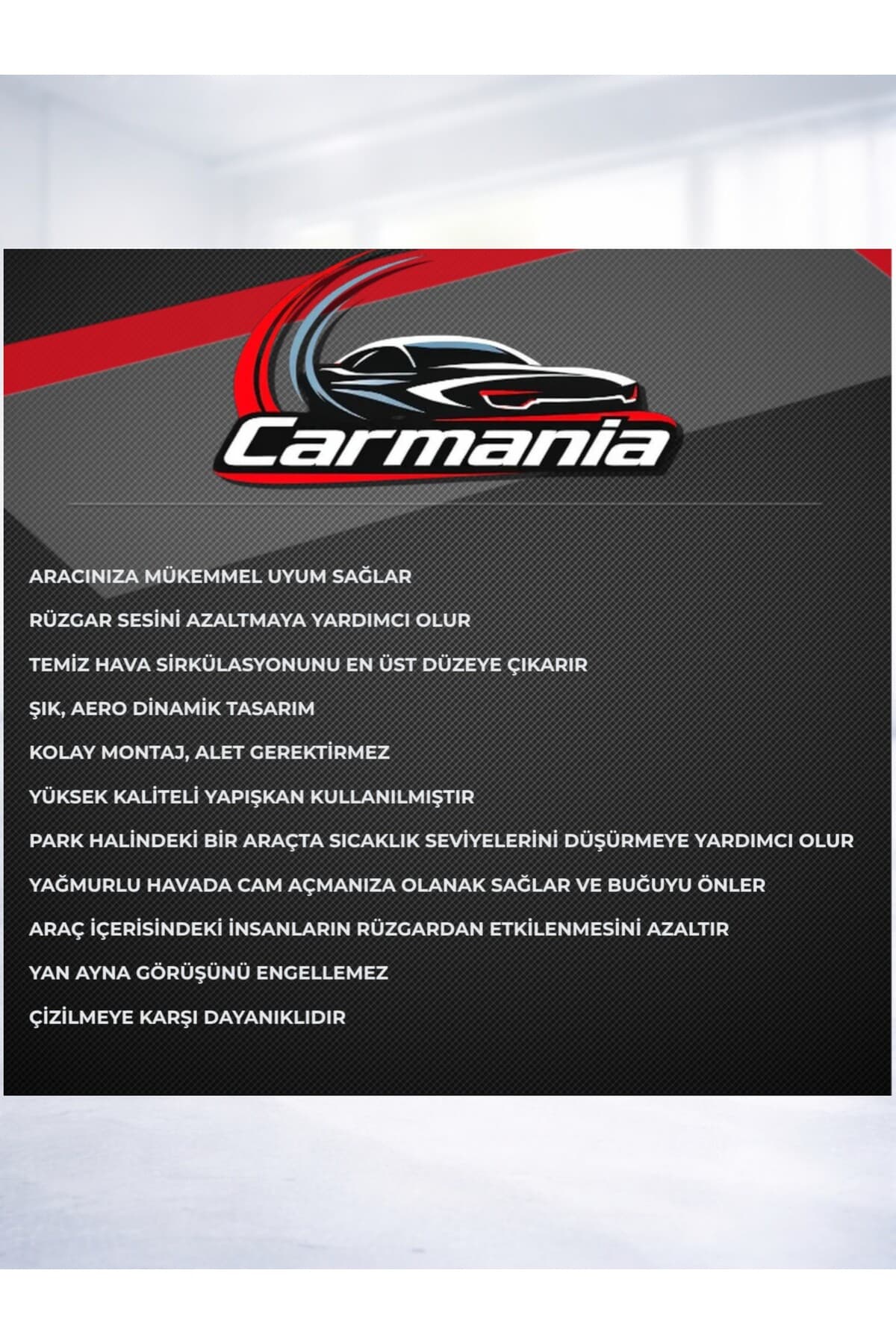 CarMania Peugeot 3008 (2016-2024) Cam Rüzgarlığı 4'lü Set