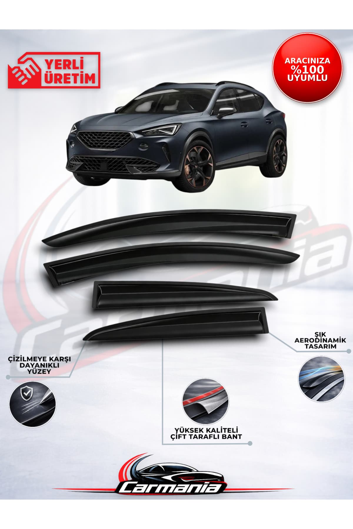 CarMania Cupra Formentor 2021 ve Sonrası Cam Rüzgarlığı 4'lü Set