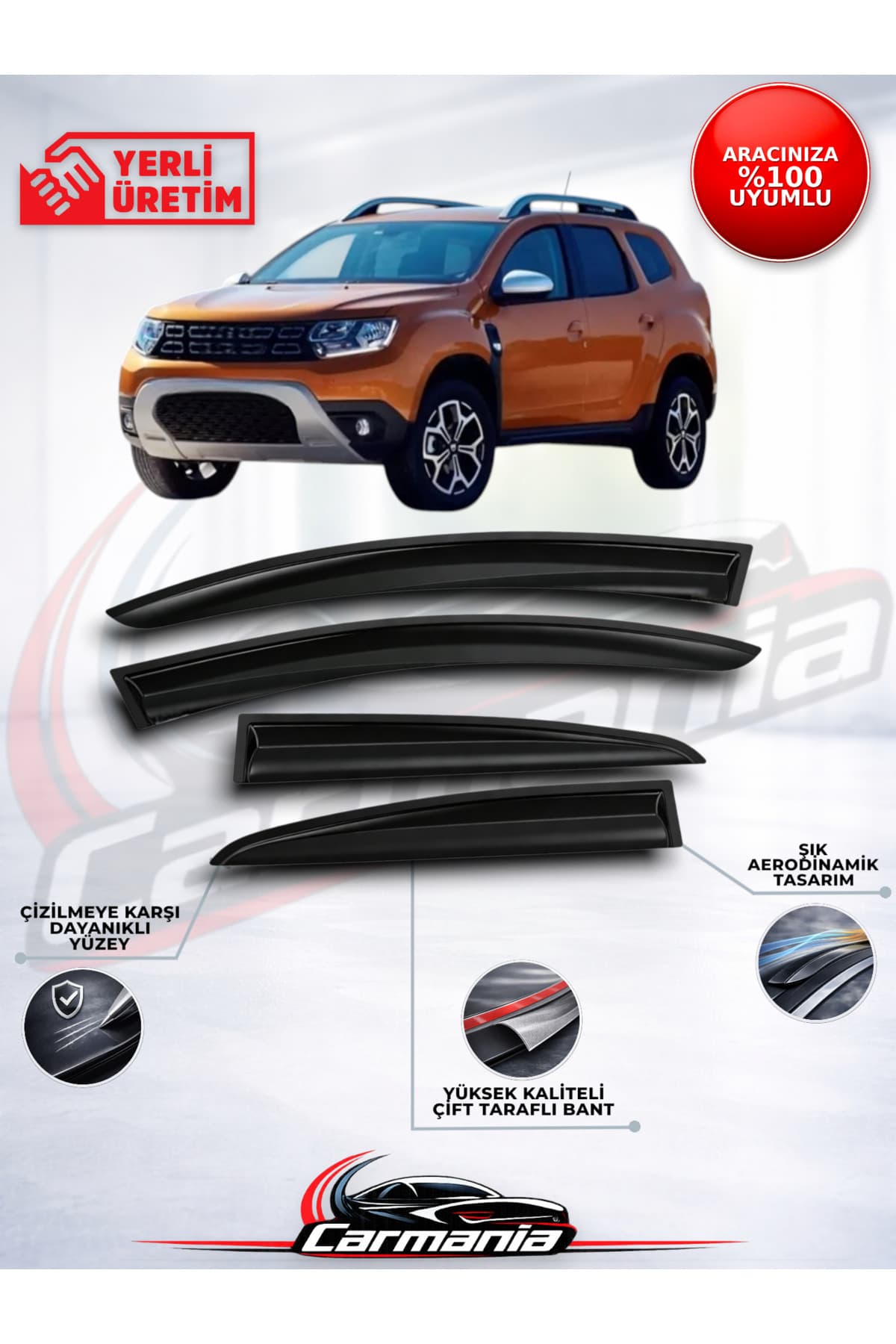 CarMania Dacia Duster 2017-2022 Cam Rüzgarlığı 4'lü