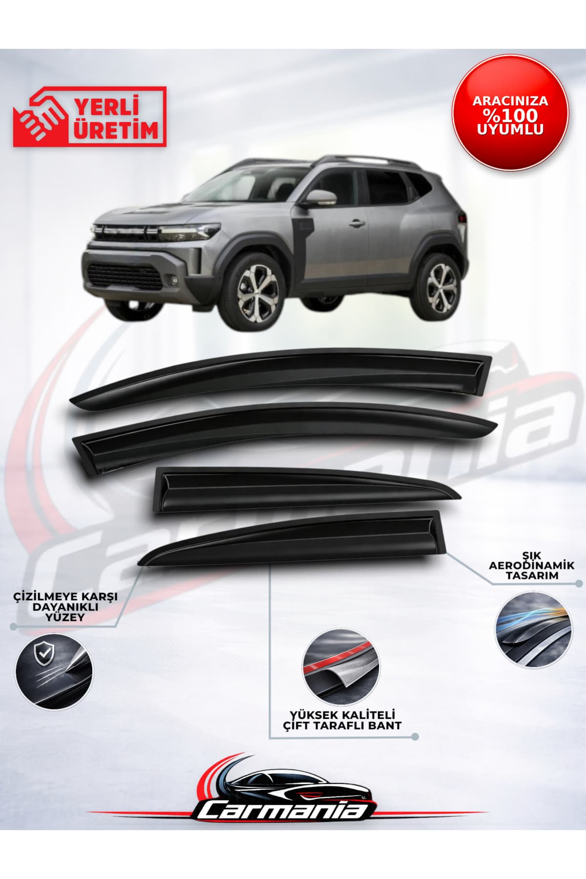 CarMania Renault Duster Cam Rüzgarlığı 4'lü