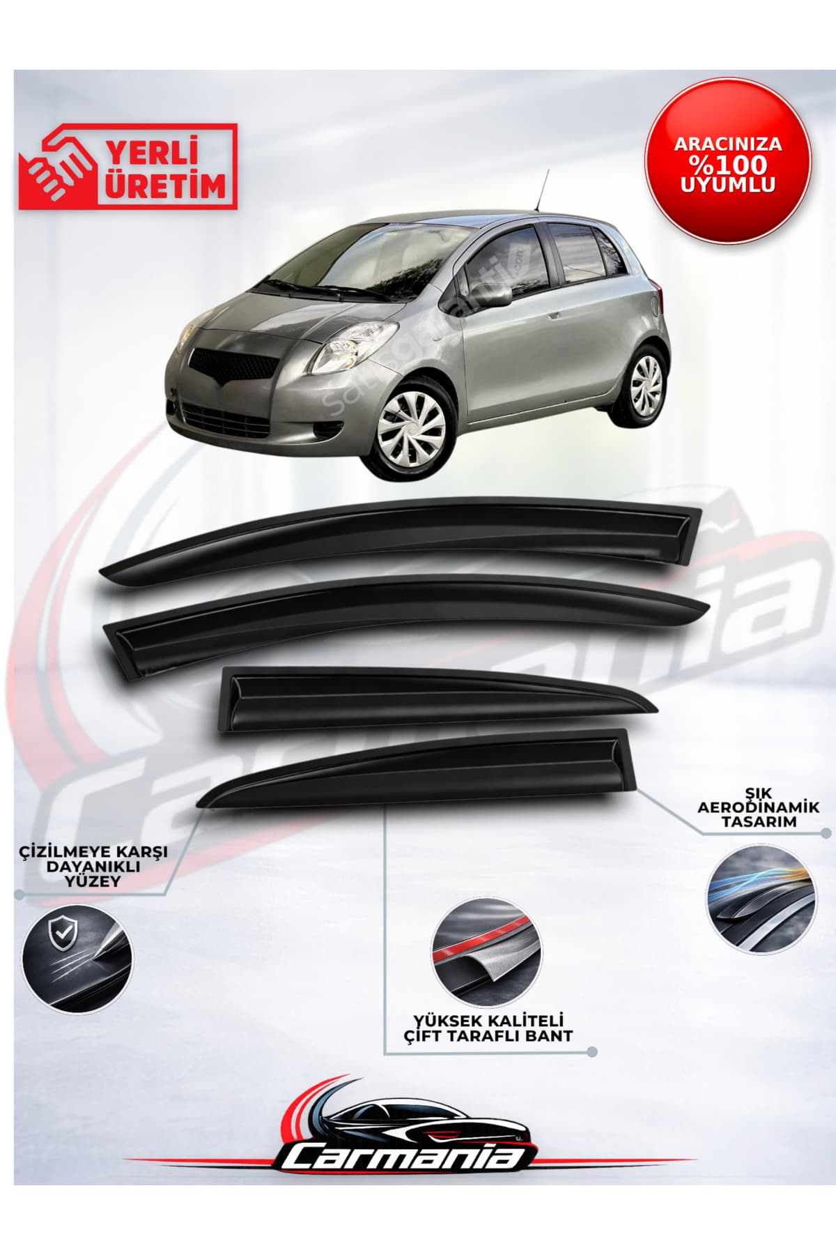 CarMania Toyota Yaris 2006-2011 Cam Rüzgarlığı 4'lü Set