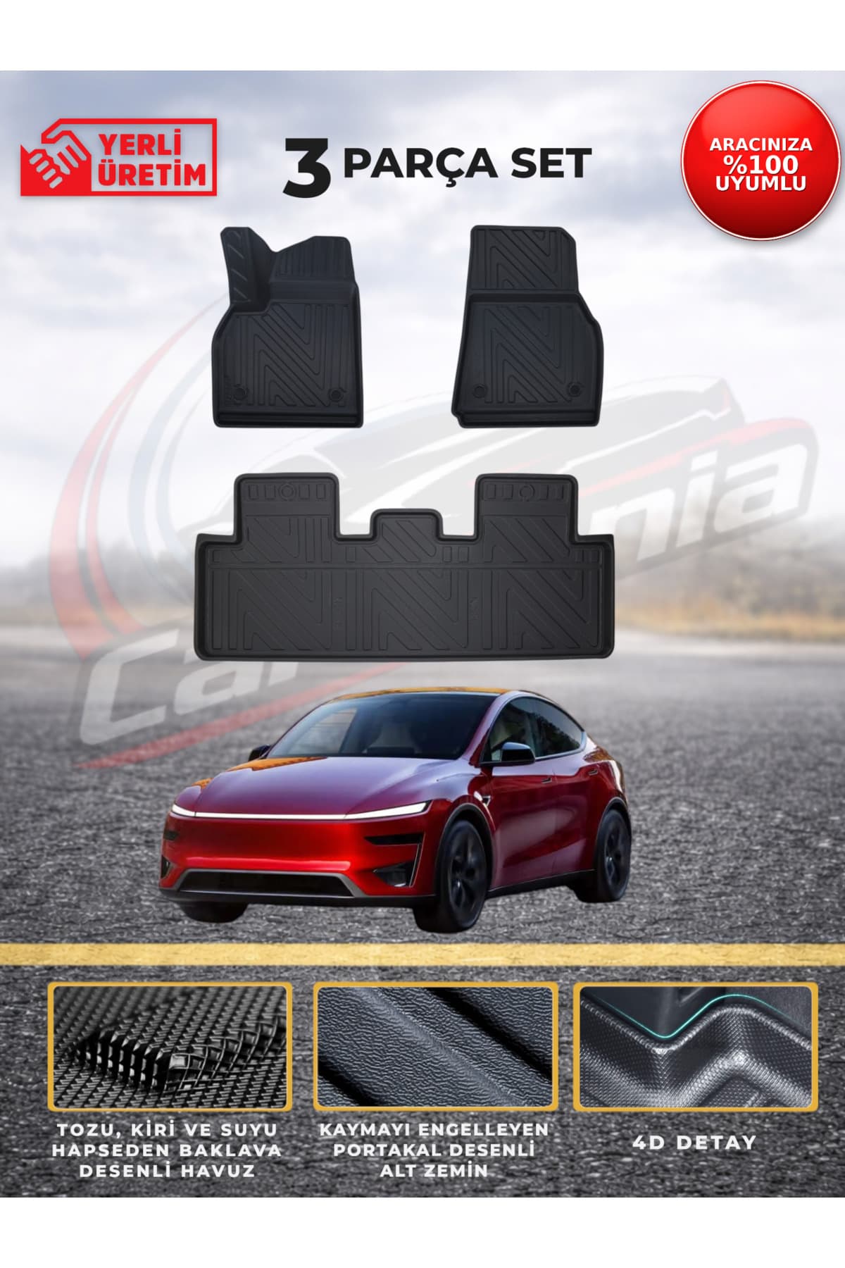 CarMania Tesla Model Y (2019-2024) 4D Premium Havuzlu Paspas