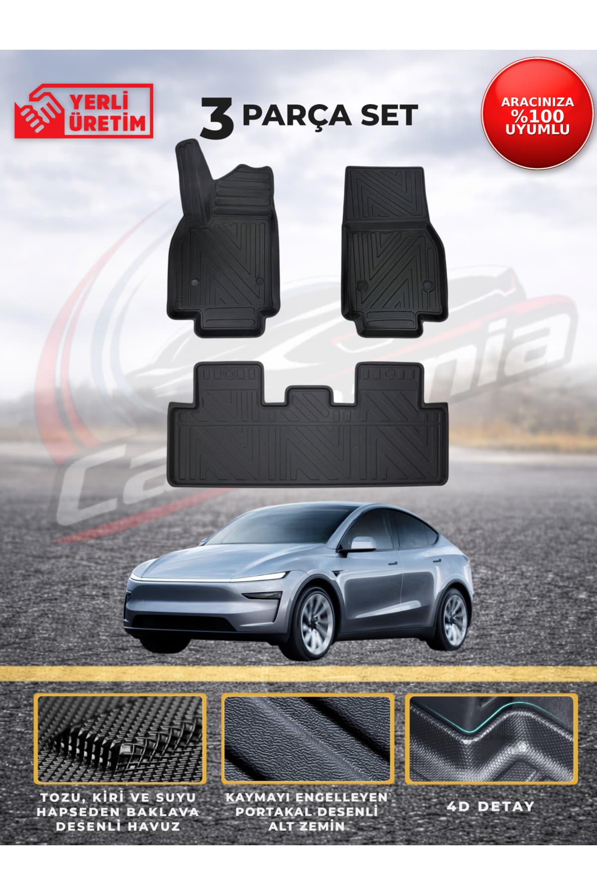 Tesla Model Y 2025 Sonrası (Juniper) 4D Premium Havuzlu Paspas