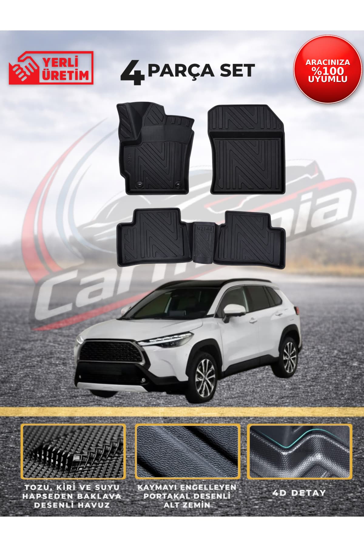 CarMania Toyota Corolla Cross 4D Premium Havuzlu Paspas