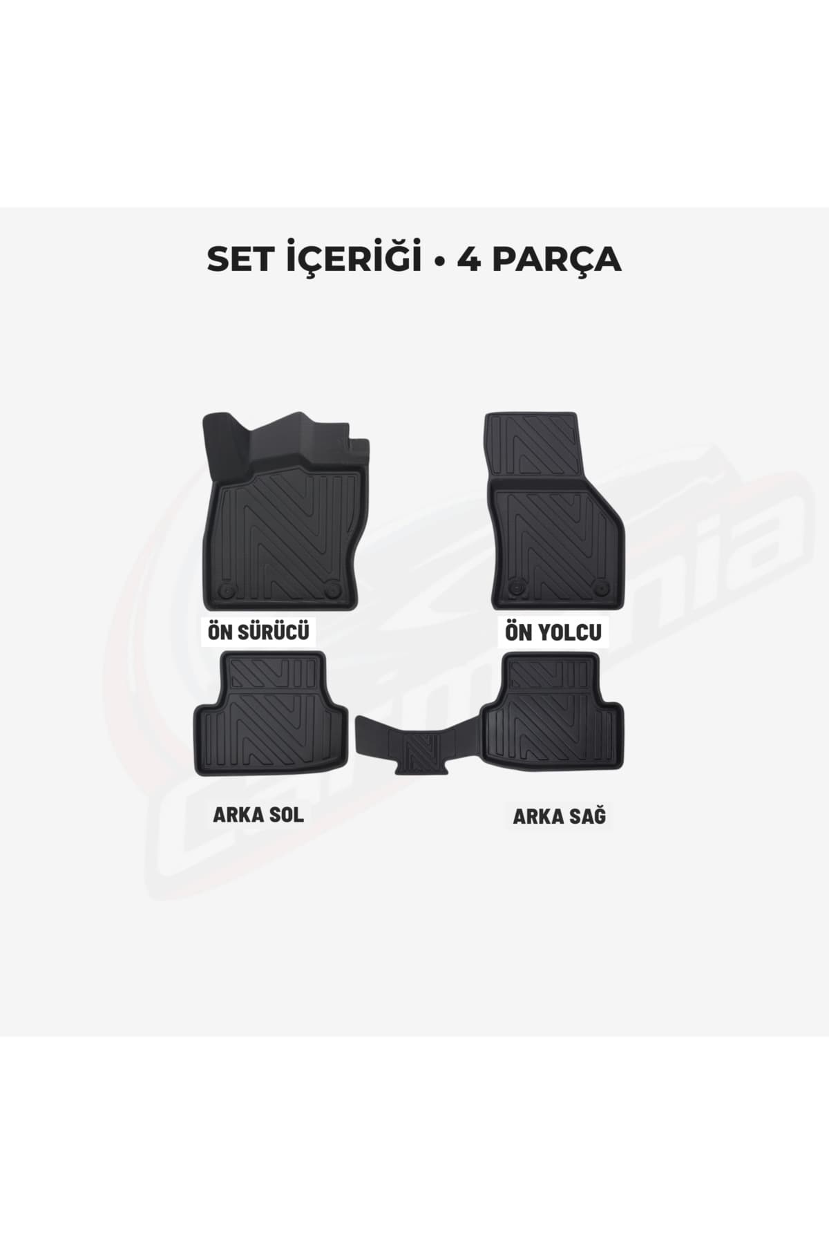CarMania Seat Leon 4D Premium Havuzlu Paspas 2012-2020 Arası Uyumlu