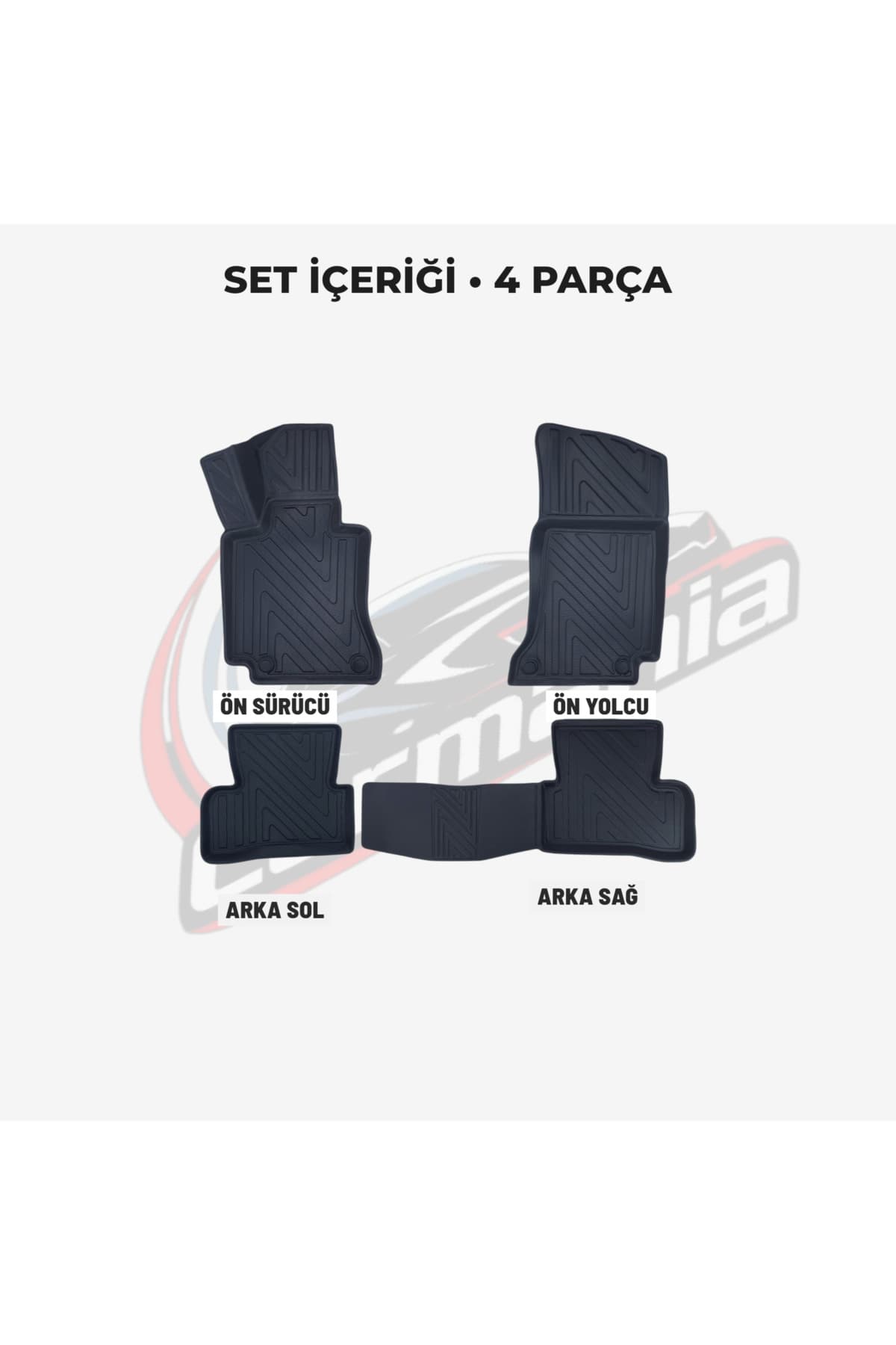 CarMania Mercedes-Benz C Serisi W205 Premium Havuzlu Paspas 4D 2014-2018 Arası Uyumlu