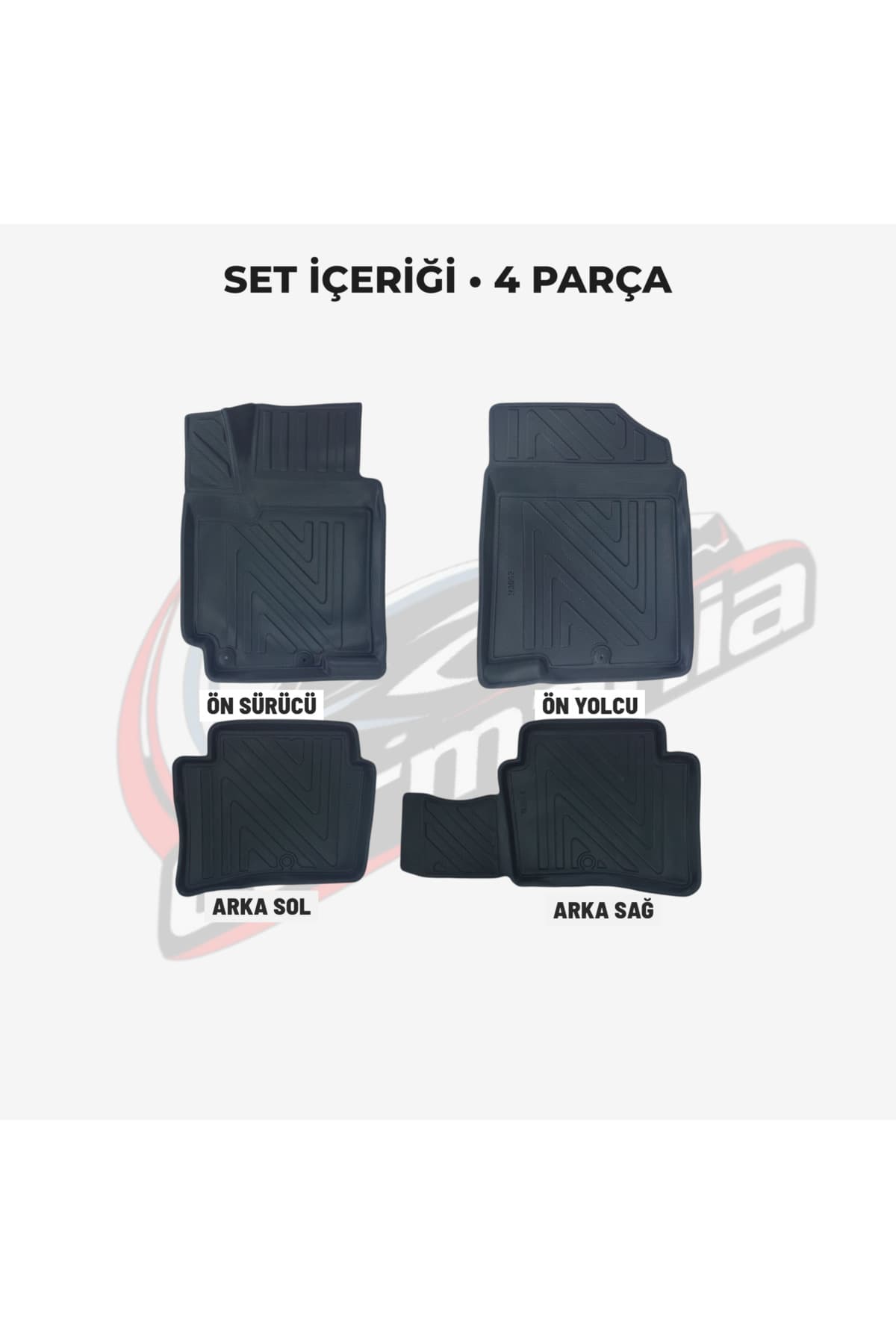 CarMania Kia Rio Hatchback 4D Premium Havuzlu Paspas 2011-2017 Arası Uyumlu