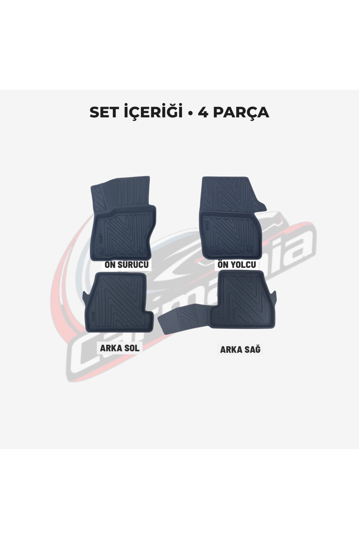 CarMania Ford Focus 4D Premium Havuzlu Paspas 2014-2018 Arası Uyumlu