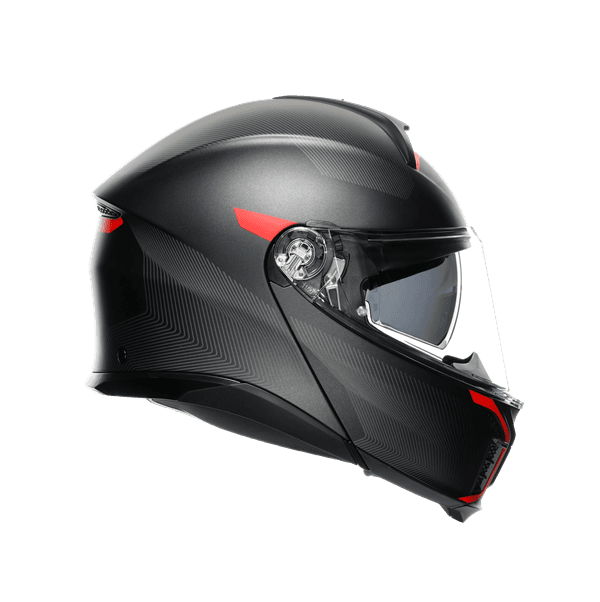 Agv Agv Tourmodular Frequency Matt Gun Metal Red Çene Açılır Kask