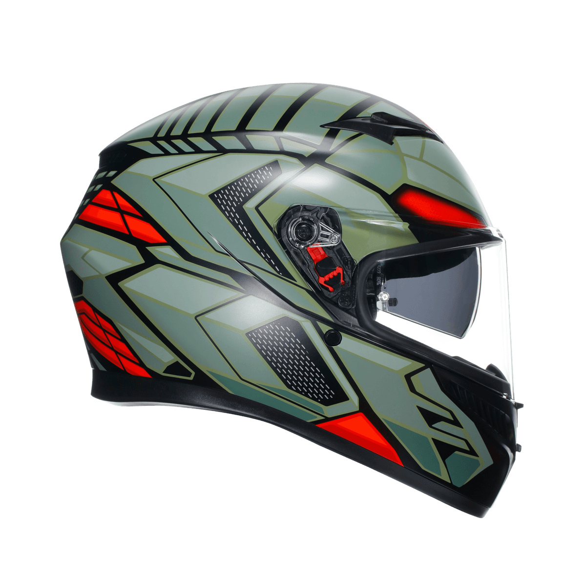 Agv Agv K3  Decept Matt Black Green Red Kapalı Kask