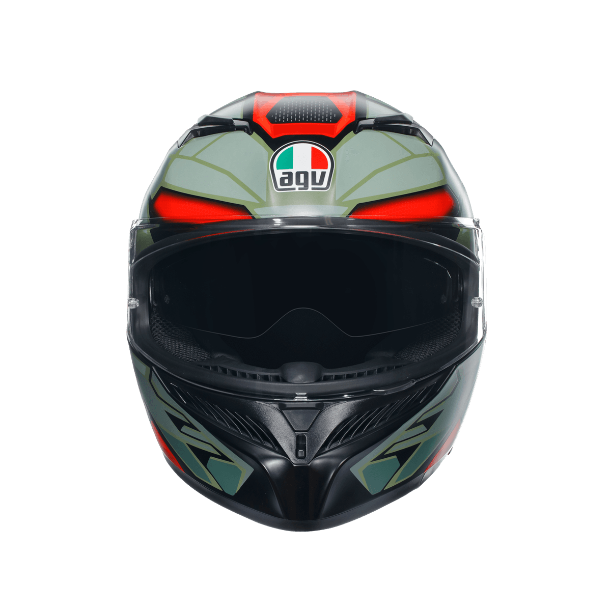 Agv Agv K3  Decept Matt Black Green Red Kapalı Kask