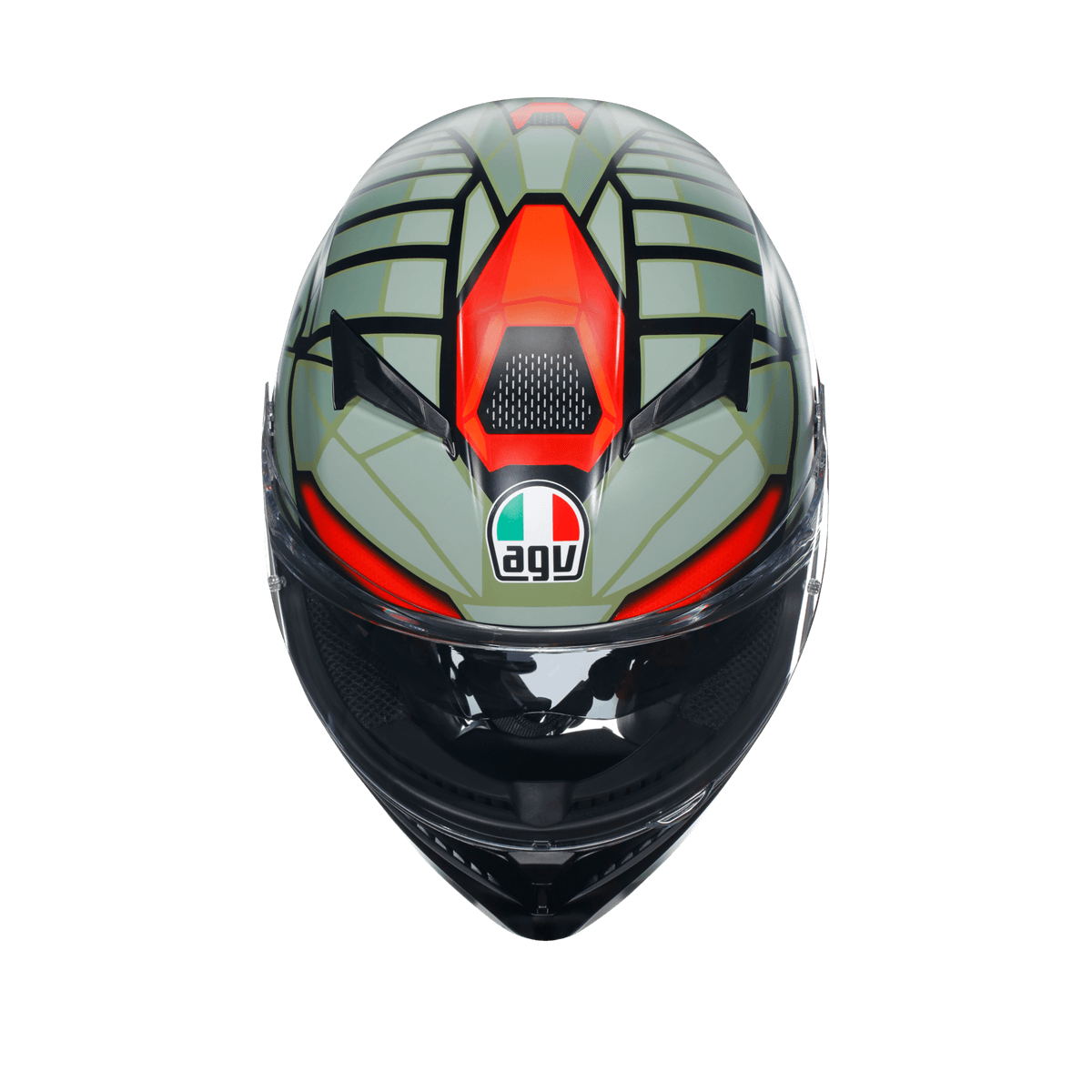 Agv Agv K3  Decept Matt Black Green Red Kapalı Kask