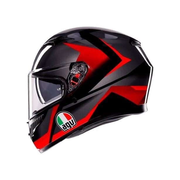 Agv Agv K3 Mplk Striga Black Grey Red Kapalı Kask