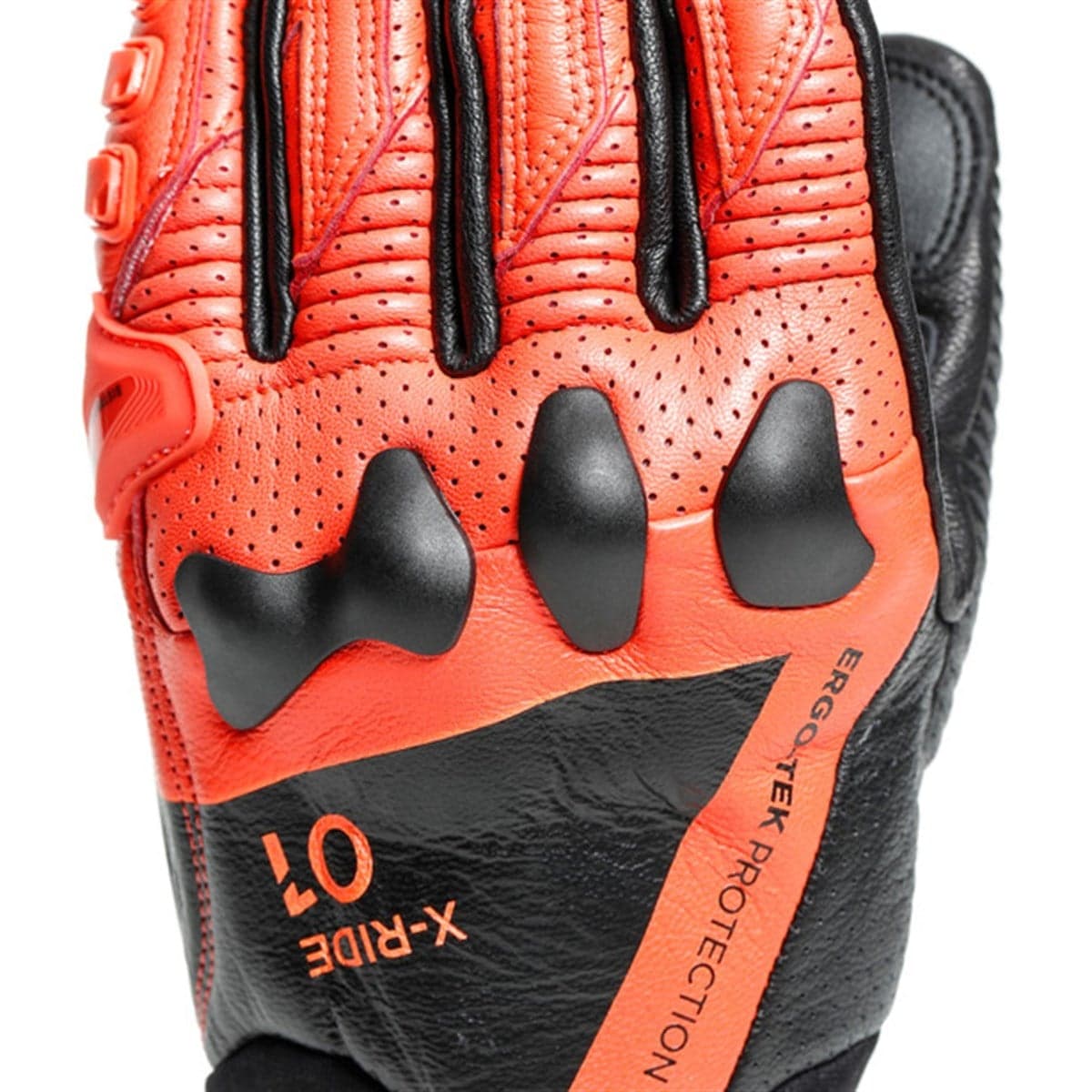Dainese Dainese X-Ride Deri Eldiven Black Fluo Red