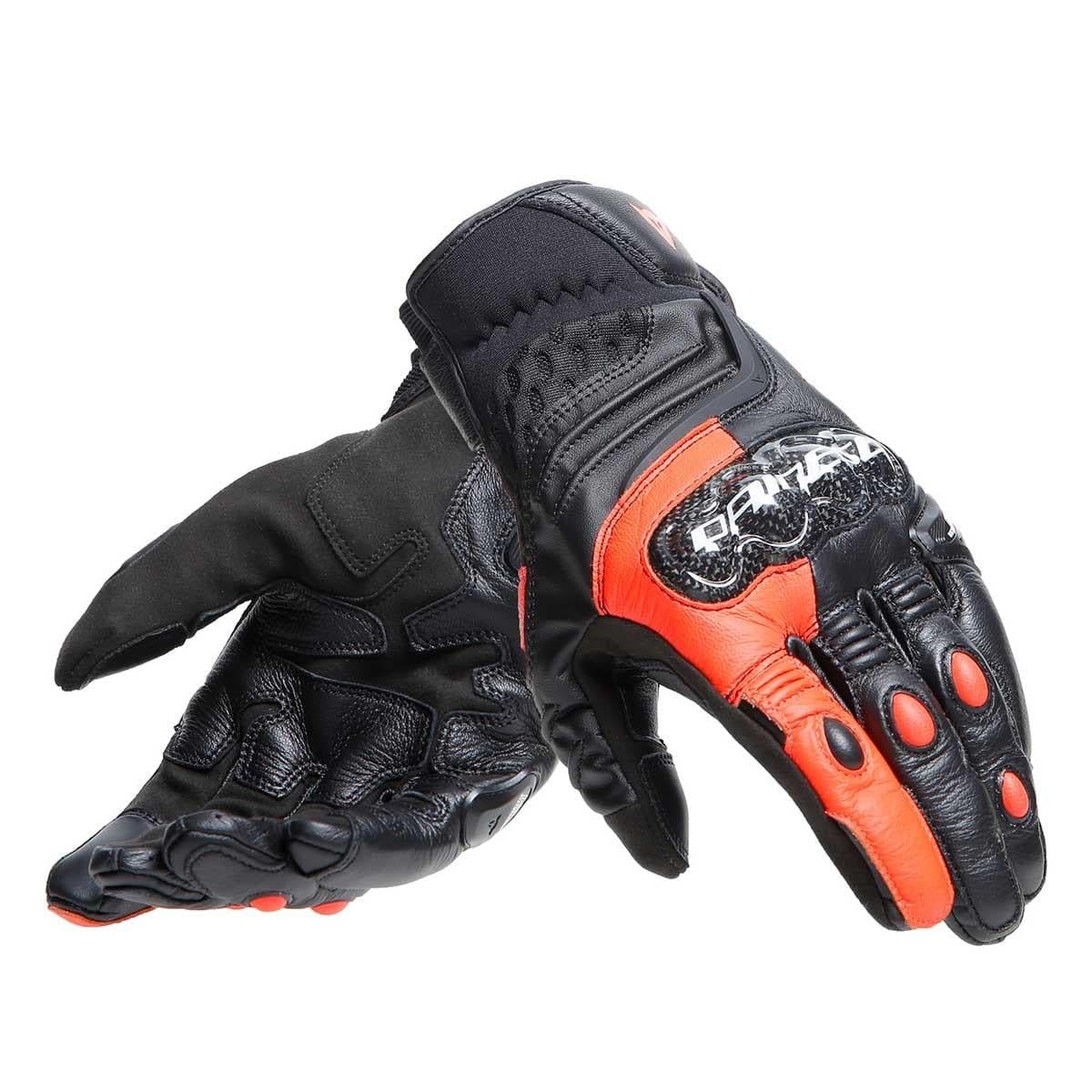 Dainese Dainese Carbon 4 Short Black Fluo Red Deri Eldiven