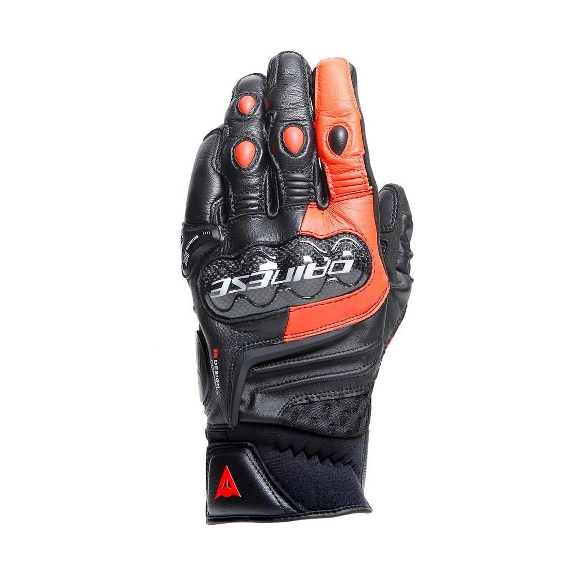 Dainese Dainese Carbon 4 Short Black Fluo Red Deri Eldiven