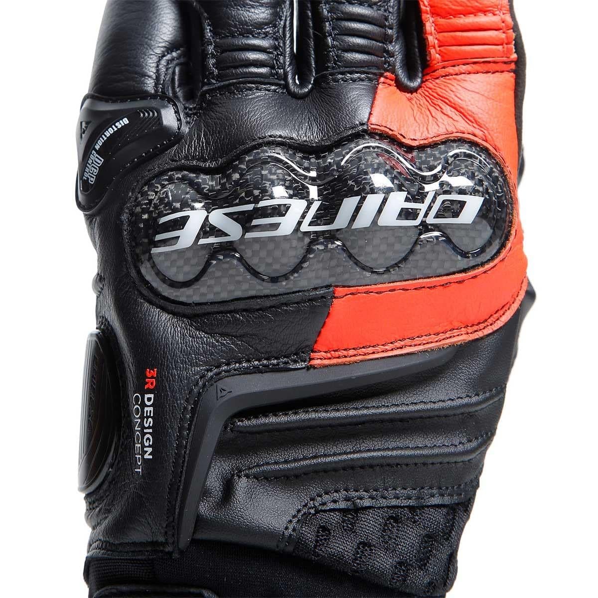 Dainese Dainese Carbon 4 Short Black Fluo Red Deri Eldiven